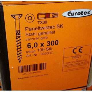 EUROTEC Paneltwistec SK, Stahl gelb verzinkt; 6,0 x 300 mm