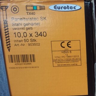 EUROTEC Paneltwistec SK, Stahl gelb verzinkt; 10,0 x 340mm