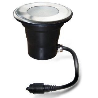 Rundes Einbaulicht fuer Holzboden Ø 11 cm (Edelstahl 316L)